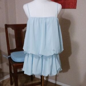 NWT-PrettyLittleThing Sky Blue Layered Dress